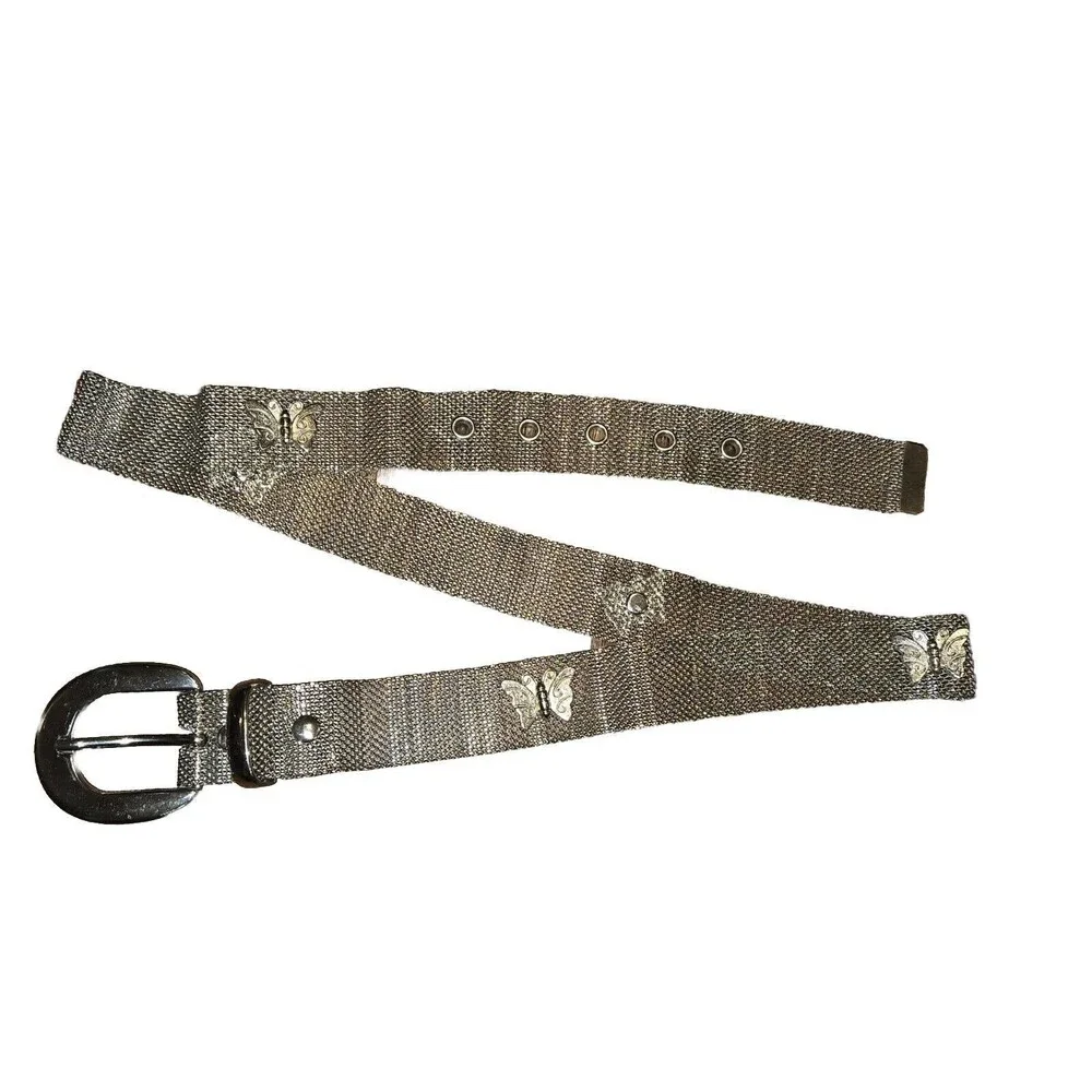 Vintage Stainless Metal Mesh Womens Belt Small Metal Chainlink Retro 27-33